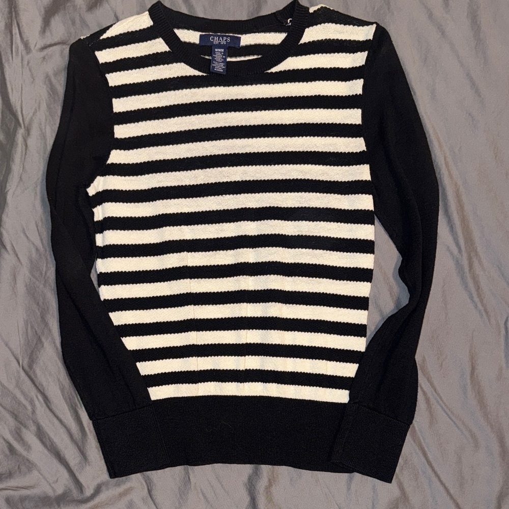 Ladies Chaps Striped Knit Sweater sz M